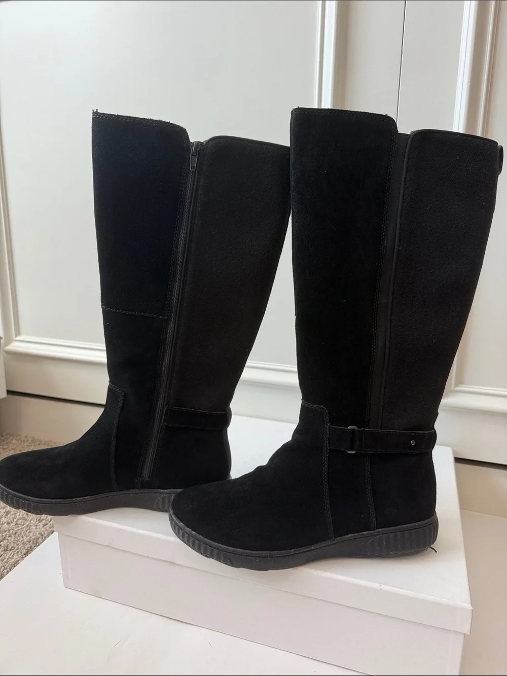 Clarks Black Over-the-Knee Stretch Sock Boots